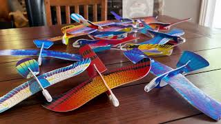 Kicko 7 Inch Foam Bird Glider Kite For Kids - 24 Pieces Flying Colorful Paragliding.mov