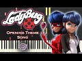 Miraculous ladybug opening theme song piano cover  synthesia tutorial