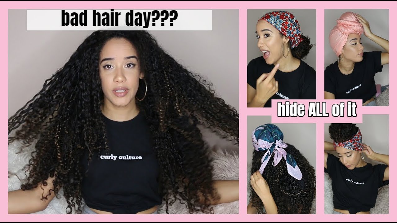 Easy Lazy Curly Hairstyles How To Hide A Bad Hair Day Youtube Curly Hair Styles Bad Hair Day Bad Hair