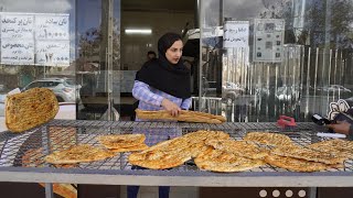 Baking Iranian Barbari bread;easy bread٫Tasty bread and popular bread|bread making video