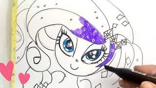Equestria girl Rarity face Coloring Pages and Easy drawing for kids  #coloringpages #equestriagirl