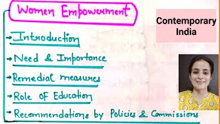 Women Empowerment/Contemporary India/For All Teaching Exams