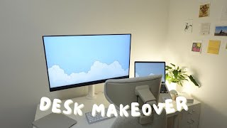 【desk makeover】IKEA購入品でデスク周りをリニューアル✨LGスマートモニター開封👩‍💻｜一人暮らし社会人の日常