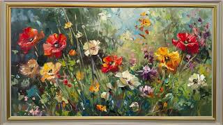 impressionist Wildflowers | Soft Piano Music | TV Screen Wallpaper Background | Framed Art for TV screenshot 3