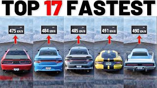 Top 17 Fastest Dodge Cars - Forza Horizon 5 | Extremely Downhill Top Speed (All Tuned)