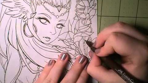 Real Time Drawing: Copic Markers and coloring pencils, The Valkyrie, Göndul part 2