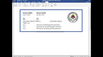 Create Numbered Raffle Tickets in Word using the SEQ function doesn