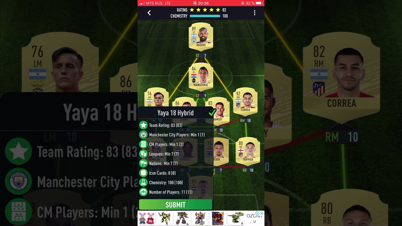 YAYA 18 HYBRID | PACYBITS FUT 20 YAYA TOURE SBC SOLUTION