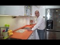 Cocina muy pequeña blanca !!NUESTRO MAYOR RETO!! con encimera de silestone