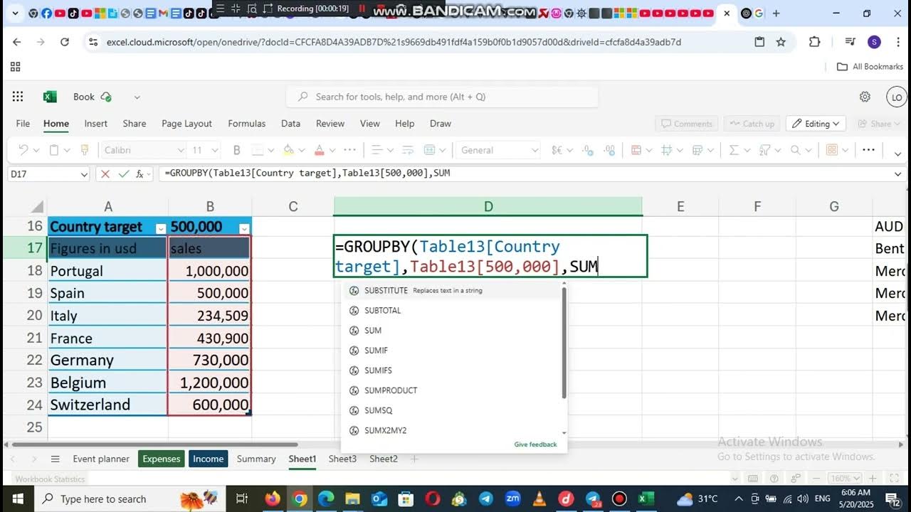 How to use GROUPBY function on Excel - YouTube