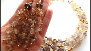 Making long earings with chips beads, lesson 9