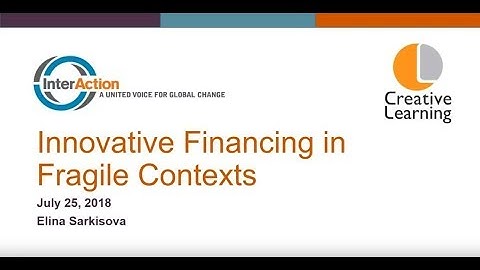 Innovative Finance in Fragile Contexts