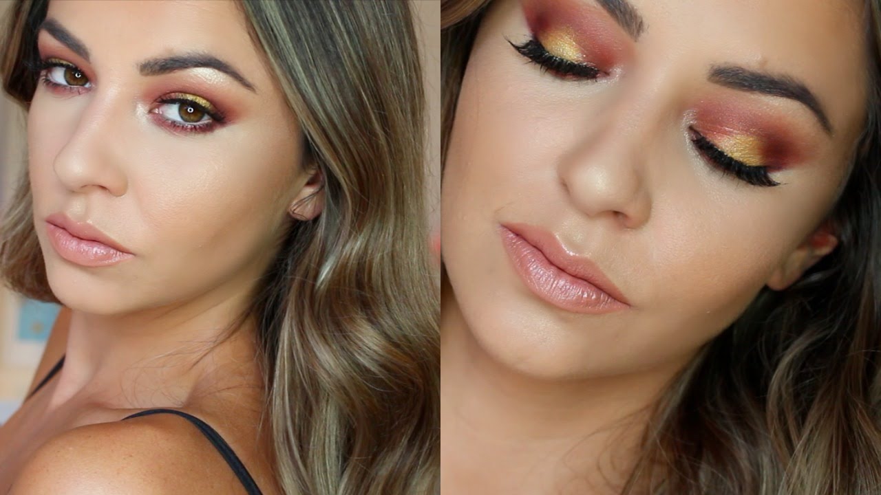 Warm Makeup Tutorial For Hooded Eyes Red Gold YouTube