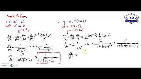 Part 3 Differentiation of Inverse Trigonometric Functions