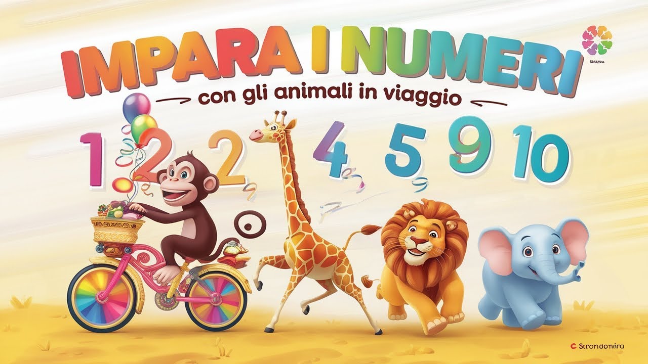 Impara i Numeri con con gli Animali in Viaggio 🚗🐘 | Canzone Divertente per Bambini
