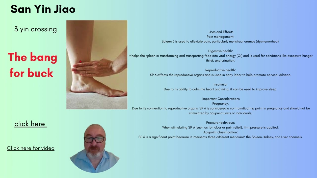 Spleen 6, A guide to where it is and what it does ACUPUNCTURE/ACUPRESSURE