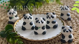 How to make PANDA Meringue Cookies  | Satisfying Meringue Piping #AmandeSweets