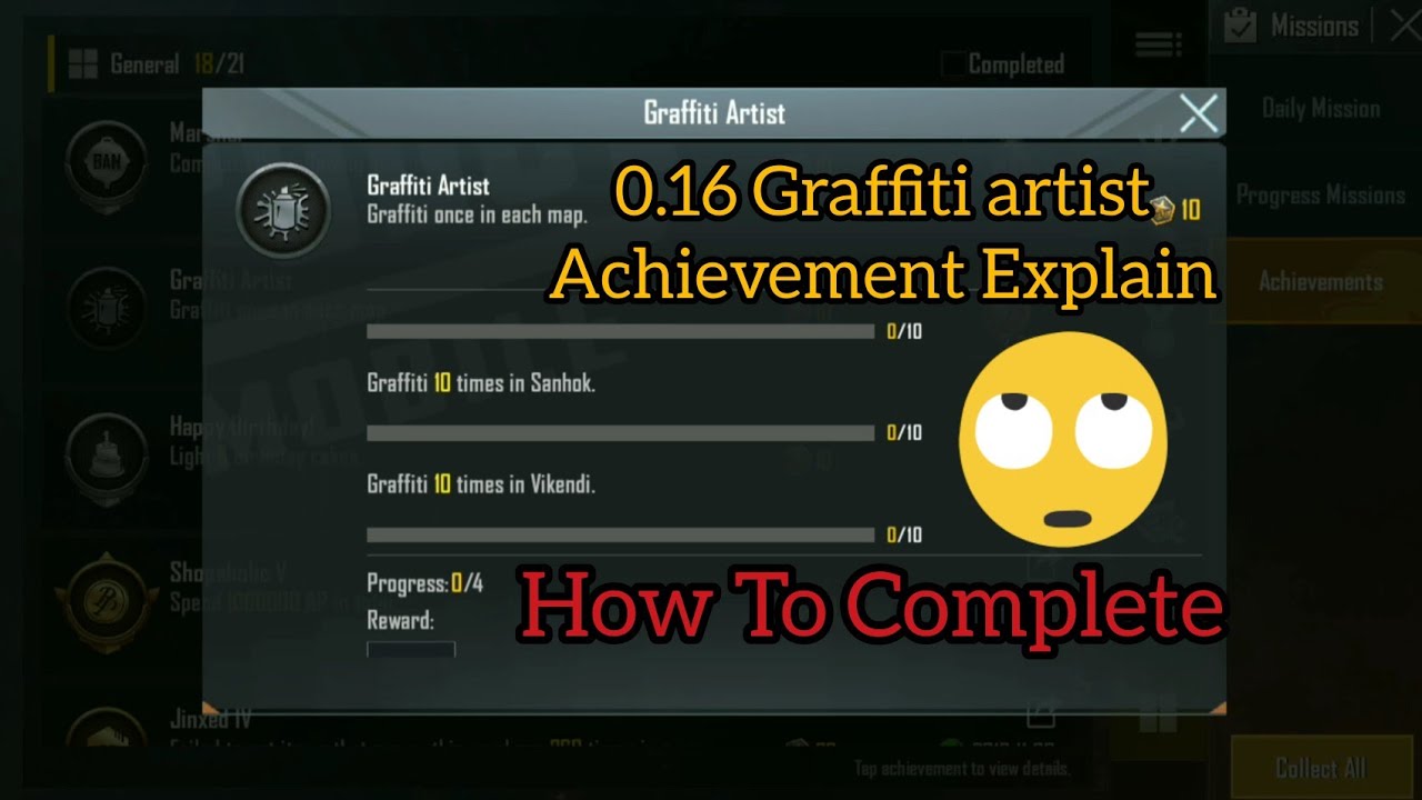 How To Complete Graffiti artist Achievement Explain Pubg Mobile