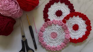 Crochet Heart Coaster ❤️ | Easy Step-by-Step Crochet Tutorial