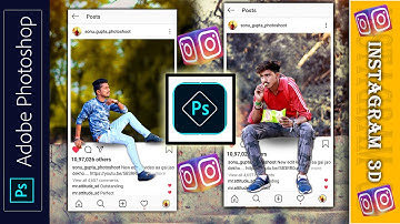 How to Create 3D instagram photo Frame Effect Photoshop Tutorial in hindi