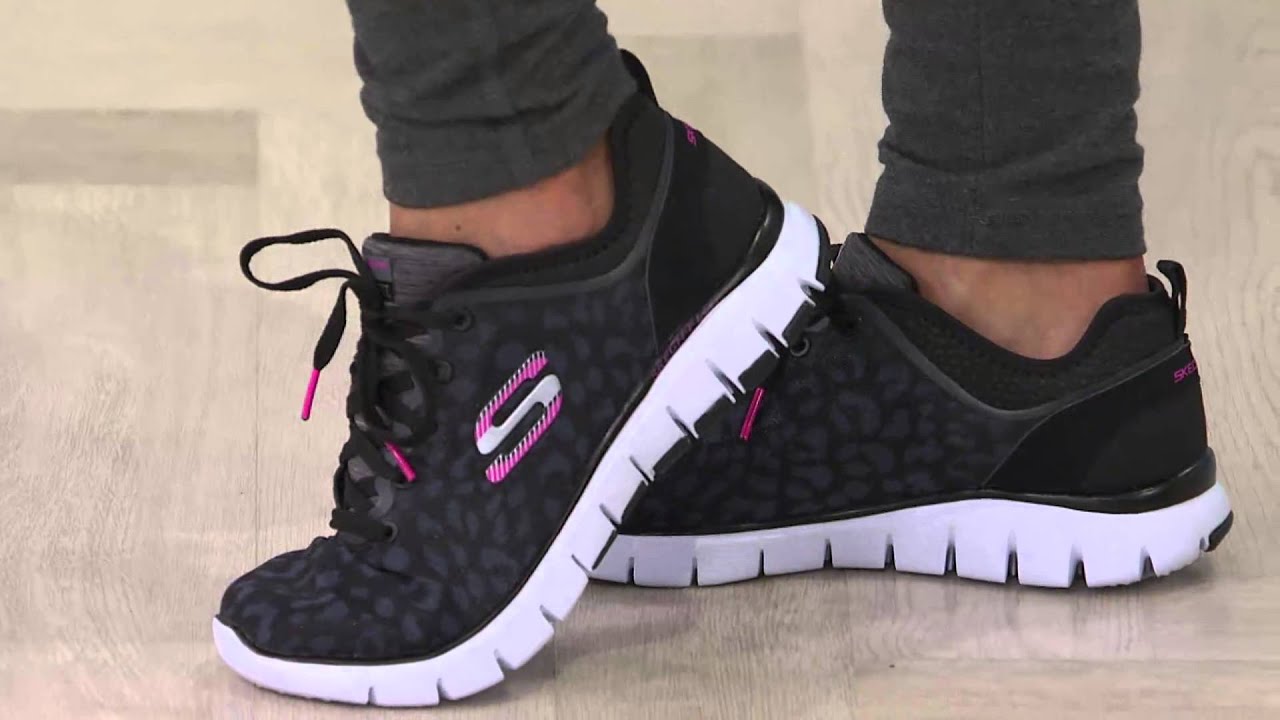 Domar Mirar furtivamente testigo Skechers Animal Print Mesh Lace-up Sneakers - Power Player with Jacque  Gonzales - YouTube