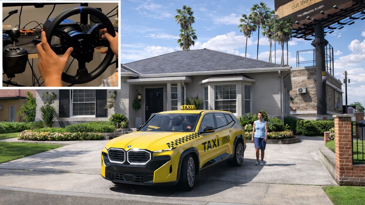 GTA 5 - Luxury Private Taxi Job with BMW XM G09 | Steering Wheel Gameplay