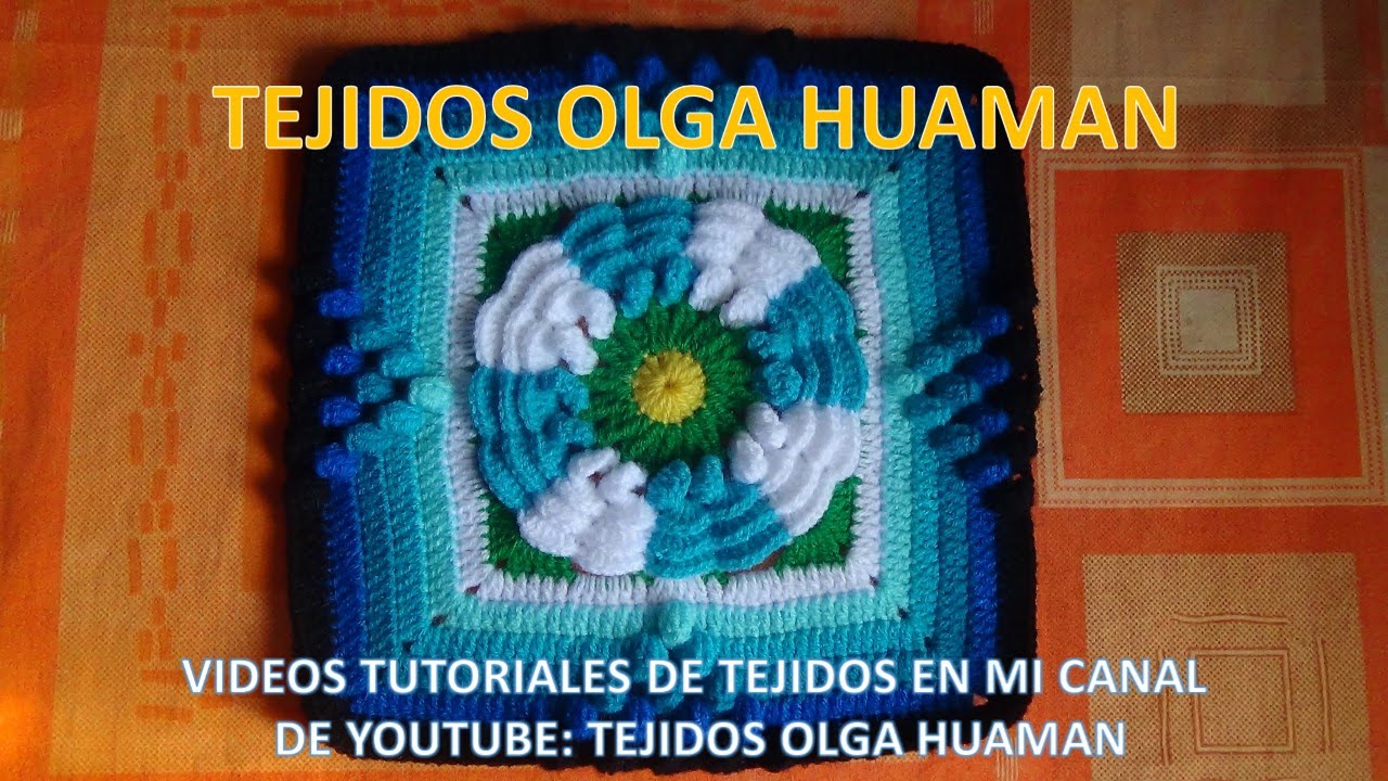 flor de dos colores tejido a crochet para colcha paso a paso video 3 -  YouTube