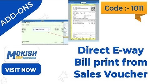 Direct eway Bill Print From Sales Voucher | Tally Prime 6.0 | Tally Prime Customization