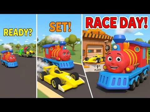 Learn Numbers and Race Cars 🚂 Racing cars for kids — Cartoons for kids — Olly the Train