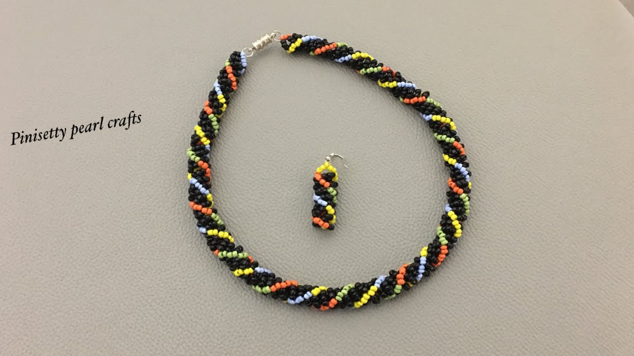 Seed Bead Rope Necklace Tutorial Beaded Rope Necklace Multi color