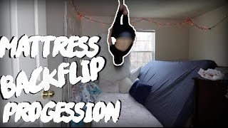 LEARNING A BACKFLIP! | Mattress Backflip Progression
