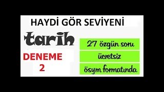 KPSS TARİH DENEME SINAVI 2 ÖSYM FORMATINDA