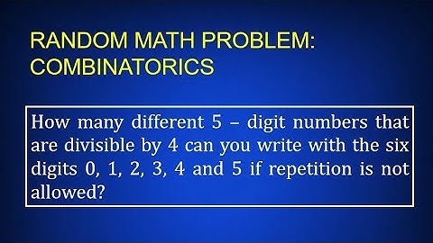 Random Math Problem: Combinatorics