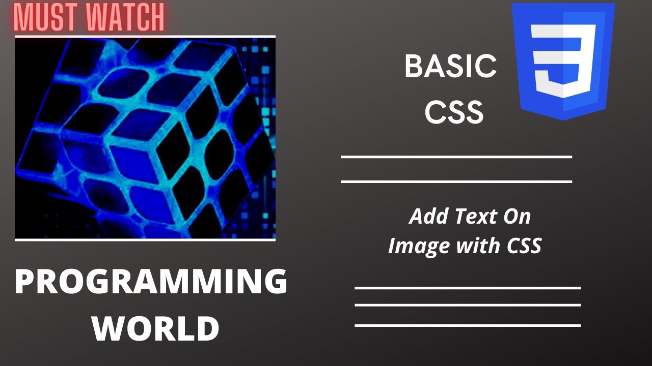 CSS Tutorial ( Add text on image in CSS) - YouTube