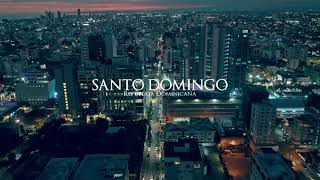 Santo Domingo Night Cinematic Drone 4k