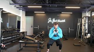 How to perform: Goblet squat to reverse lunge