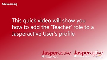 Adding the Teacher Role to a Jasperactive User
