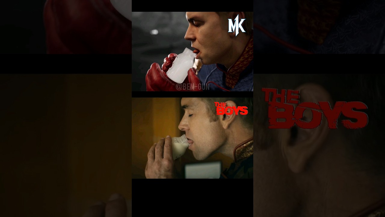 Homelander Milk Drinking Comparison 🥛😂 MK1 Game vs. The Boys TV