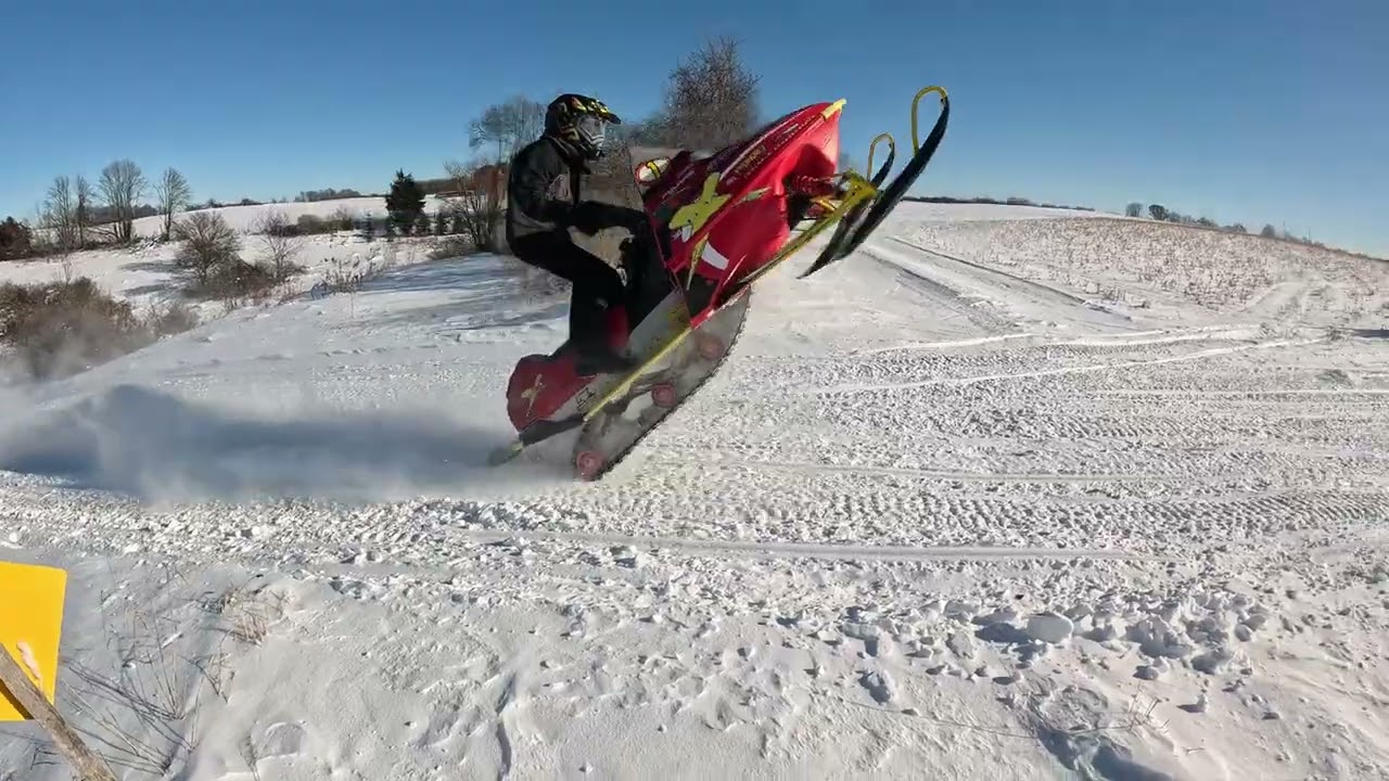 Massive snowmobile jump fail