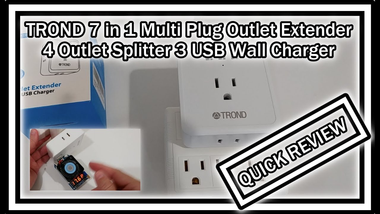 TROND 7 in 1 Multi Plug Outlet Extender 4 Outlet Splitter 3 USB Wall Charger & Phone Holder REVIEW