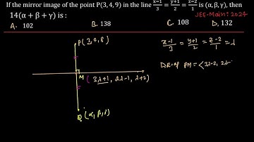 If the mirror image of the point P(3,4,9) in the line x-1/3=y+1/2=z-2/1 is (alpha,beta,gamma),then