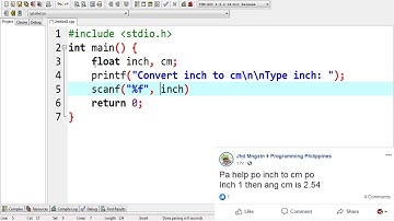 C convert inch to cm