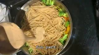Saucy Creamy Thai Style Pasta | Spaghetti In Peanut Sauce | Veggie Vegan | Peanut Butter Pasta