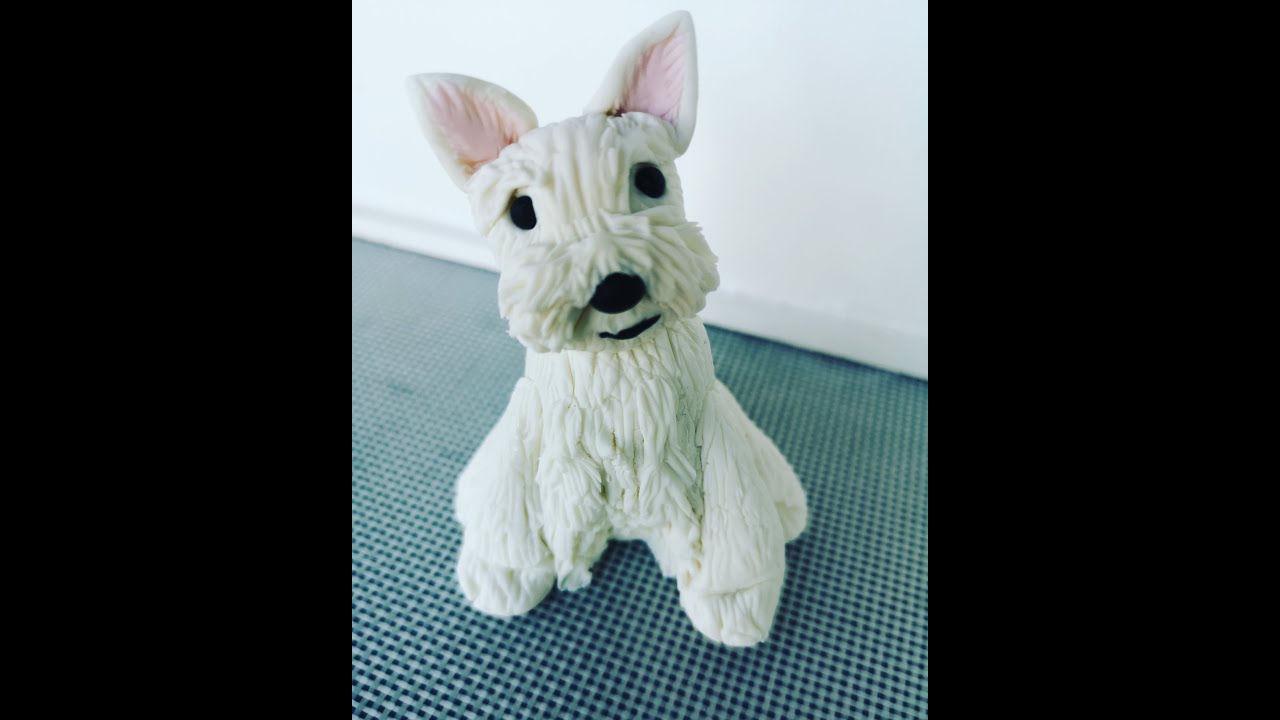 How to make Fondant West Highland White Terrier Dog Tutorial 