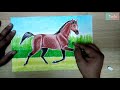 Pastel painting horse