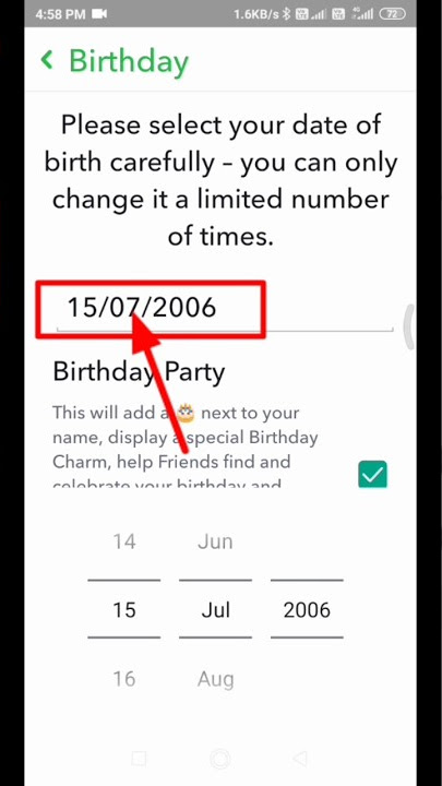 Snapchat par date of birth Kaise change Karen😱 #Youtube😱 #short #video #viral #trending #impossible😱