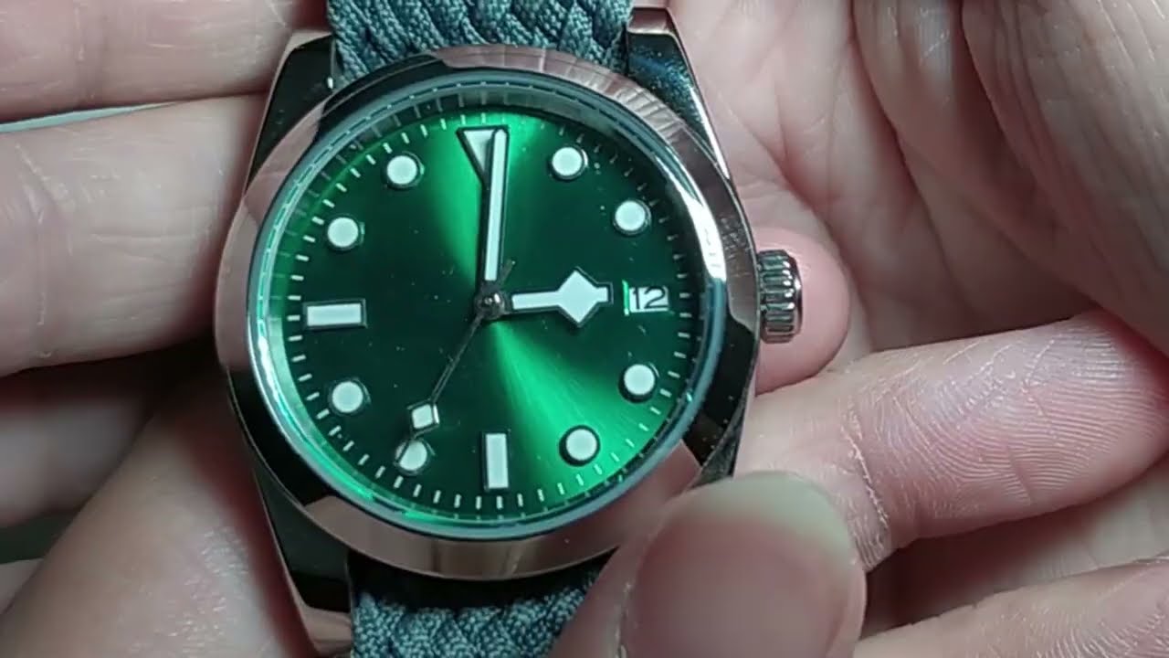 TMI NH35 Black Bay 36 Sunburst Green Dial Homage Build