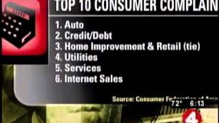 Agency lists top 10 consumer complaints