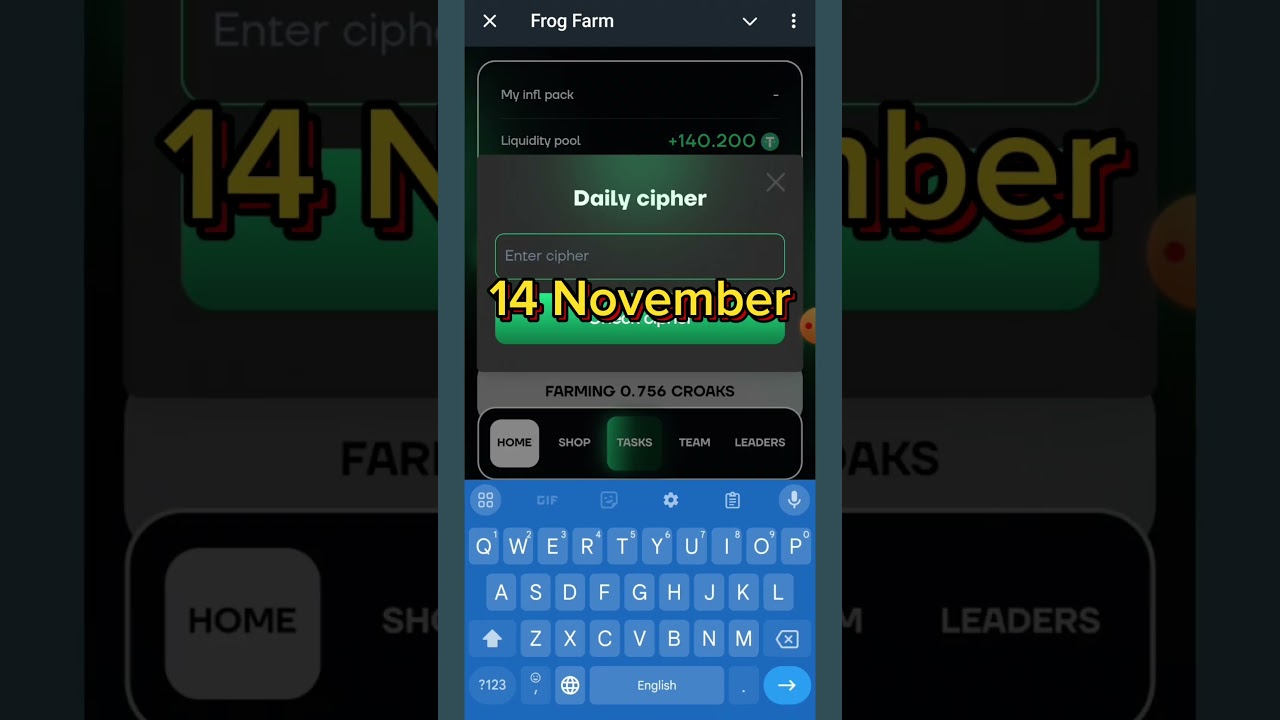 Frog Farm Daily Cipher Code | Frog Farm | 14 November | Frog Farm Daily Cipher Code video |