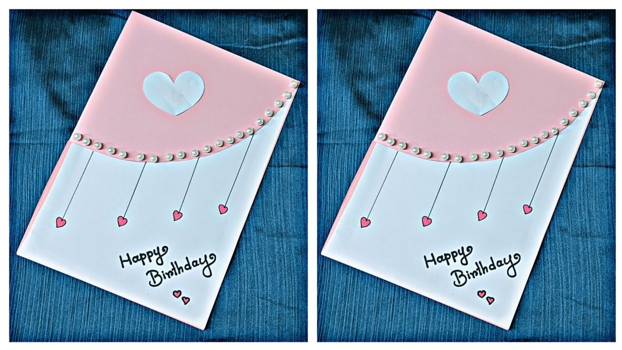 How to make easy birthday card 💕 || Beautiful birthday card || Step by ...
